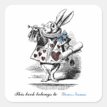 White Rabbit Bookplate Sticker