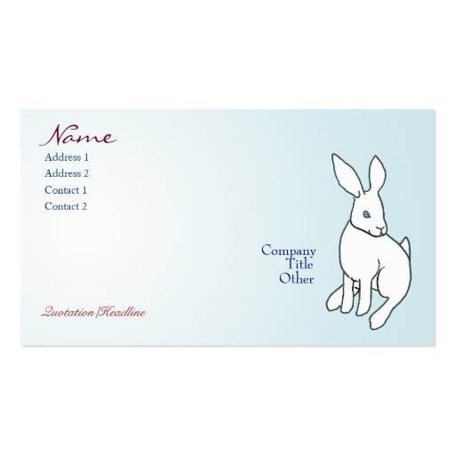 White Rabbit Business Cards (front side)