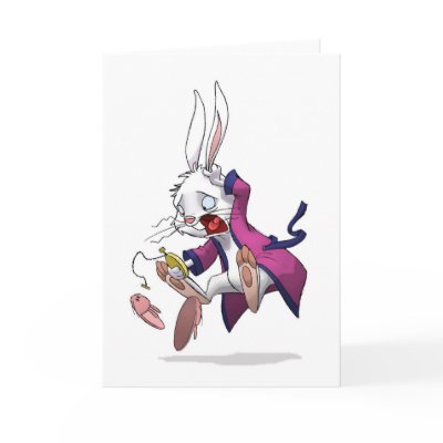 White Rabbit Card (Blank) by stlewis75