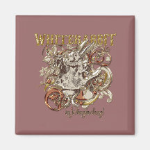 White Rabbit Carnivale Style (Gold Version) Magnet