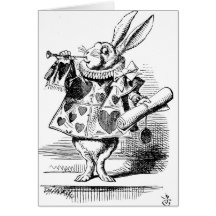White Rabbit dressed as Herald Greeting Card