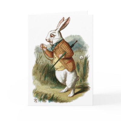 White Rabbit from Alice in Wonderland Card