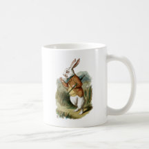 White Rabbit from Alice in Wonderland Coffee Mugs