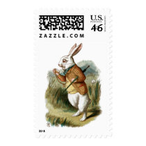 White Rabbit from Alice in Wonderland Postage Stamp