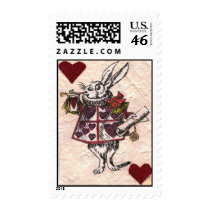 white rabbit hearts medium postage