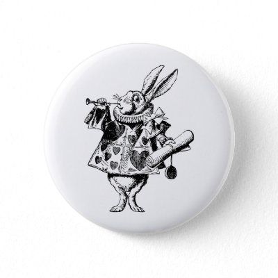 White Rabbit Herald Inked Black Buttons