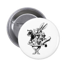 White Rabbit Herald Inked Black Buttons