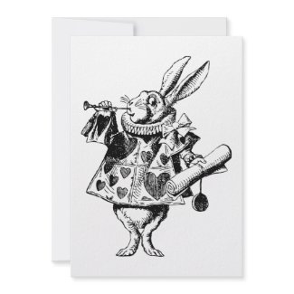 White Rabbit Herald Inked Black invitation