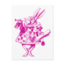 White Rabbit Herald Inked Pink Post Card