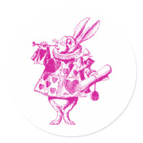 White Rabbit Herald Inked Pink stickers