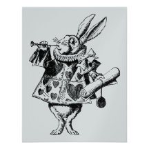White Rabbit Herald Prom Bid Invite