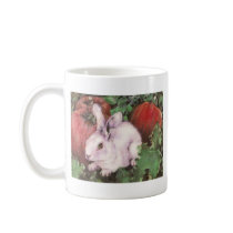 White Rabbit in the Pumpkin Patch mugs by NajArt White Rabbit in the Pumpkin Patch mugs
