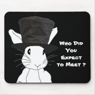 White Rabbit Mouse Pad