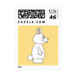 White Rabbit on Yellow Background. Stamps