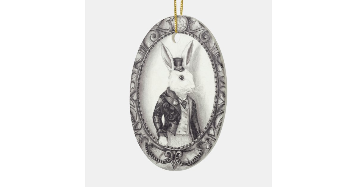 white china rabbit ornament