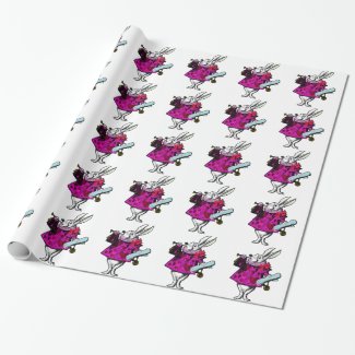White Rabbit Pink Gift Wrapping Paper Gift Wrapping Paper