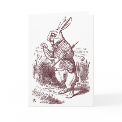 White Rabbit Shower Invitation Greeting Cards by theshowerdiva