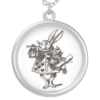 White Rabbit sketch Necklace necklace