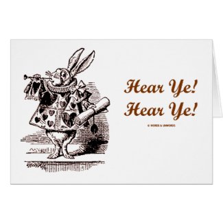 White Rabbit Trumpet Hear Ye! Hear Ye! Wonderland card