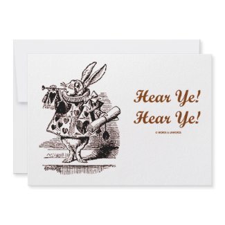White Rabbit Trumpet Hear Ye! Hear Ye! Wonderland invitation