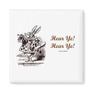 White Rabbit Trumpet Hear Ye! Hear Ye! Wonderland magnet
