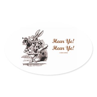 White Rabbit Trumpet Hear Ye! Hear Ye! Wonderland sticker