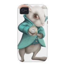 White rabbit with clock iPhone 4/4S case