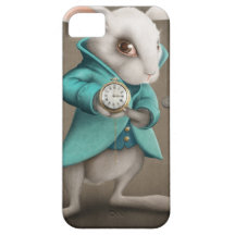 white rabbit with clock iPhone 5 case