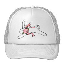 White Rabbit With Pink Ribbon Tshirts and Gifts Trucker Hat