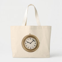 White rabbit's clock canvas bags