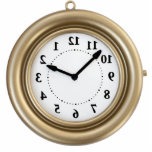White rabbit's funny clock photo cutout