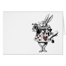 White Rabbits of Hearts - Alice in Wonderland Card