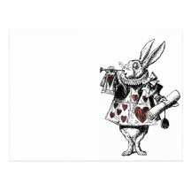 White Rabbits of Hearts - Alice in Wonderland Post Cards