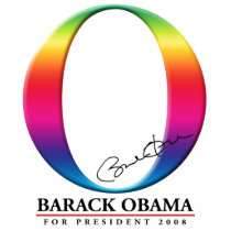 White Rainbow O - Barack Obama for President t-shirts