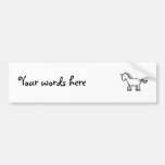 White rainbow unicorn bumper sticker