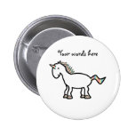 White rainbow unicorn buttons