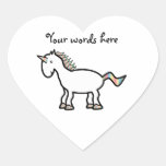 White rainbow unicorn stickers
