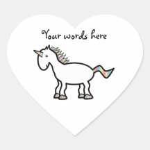 White rainbow unicorn stickers