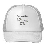 White rainbow unicorn trucker hat