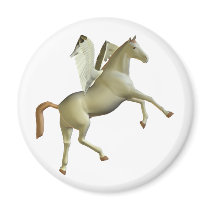 White Rearing Pegasus Magnet by turtlepig White Rearing Pegasus Magnet