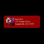 White, Red and Pink Dianthus Address Label