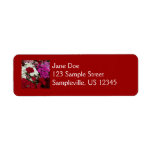 White, Red and Pink Dianthus Address Label
