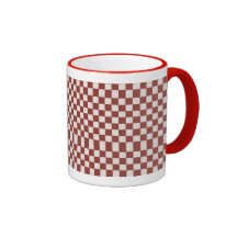 White & Red Checkers Coffee Mug