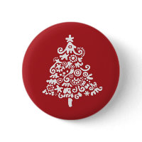 White & Red Christmas Tree button