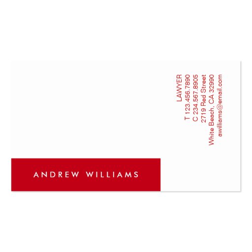 White Red Contemporary Minimalistic Business Card