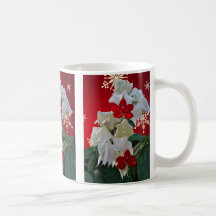 White & Red Fuschia Christmas Mug