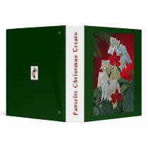 White & Red Fuschia Pine Boughs Binder