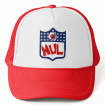 White & Red MUL Logo Cap hats