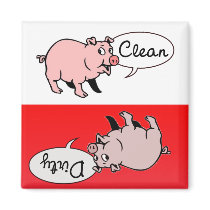 White & Red Pigs magnets