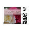 White & Red Roses Our Wedding-Small Postage stamp